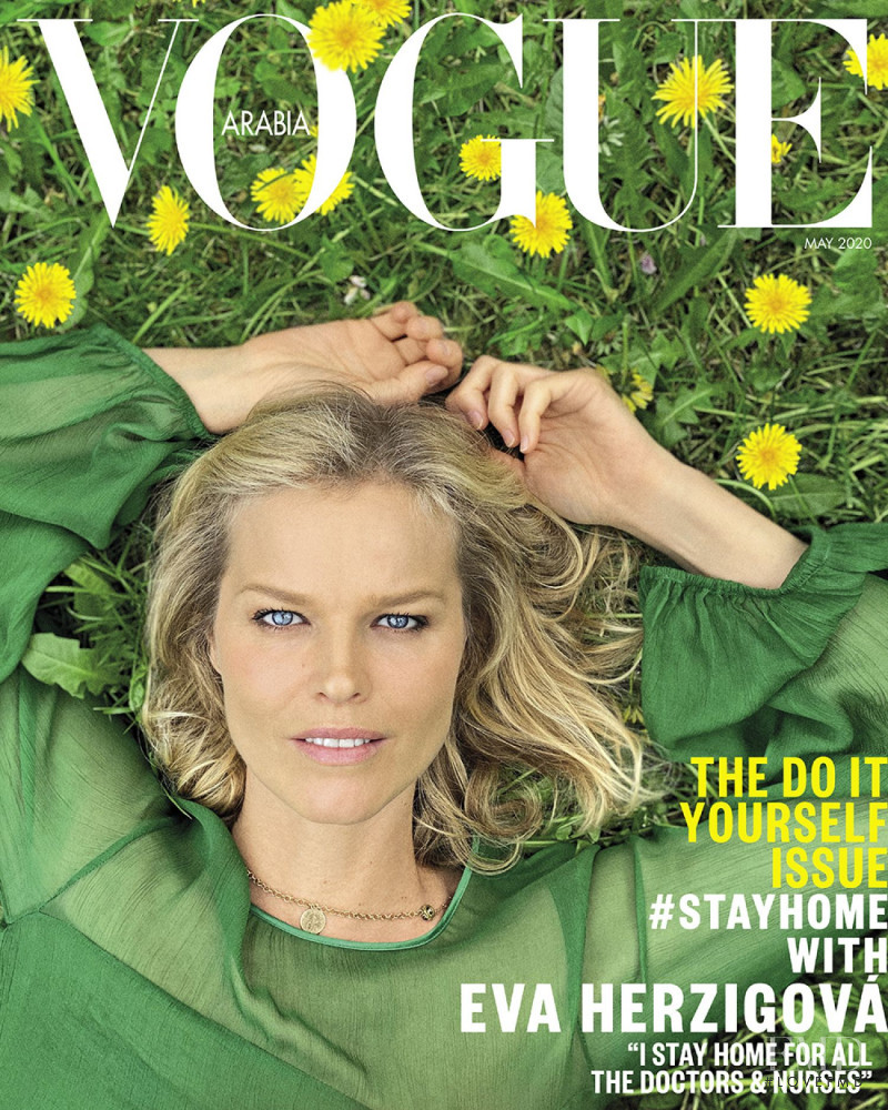 Eva Herzigova featured on the Vogue Arabia cover from May 2020