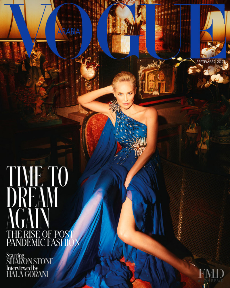 Sharon Stone featured on the Vogue Arabia cover from September 2022