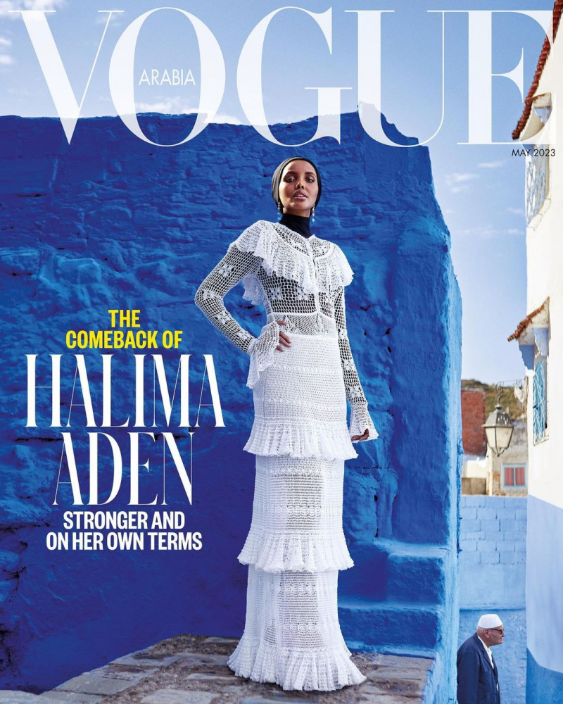 Halima Aden featured on the Vogue Arabia cover from May 2023
