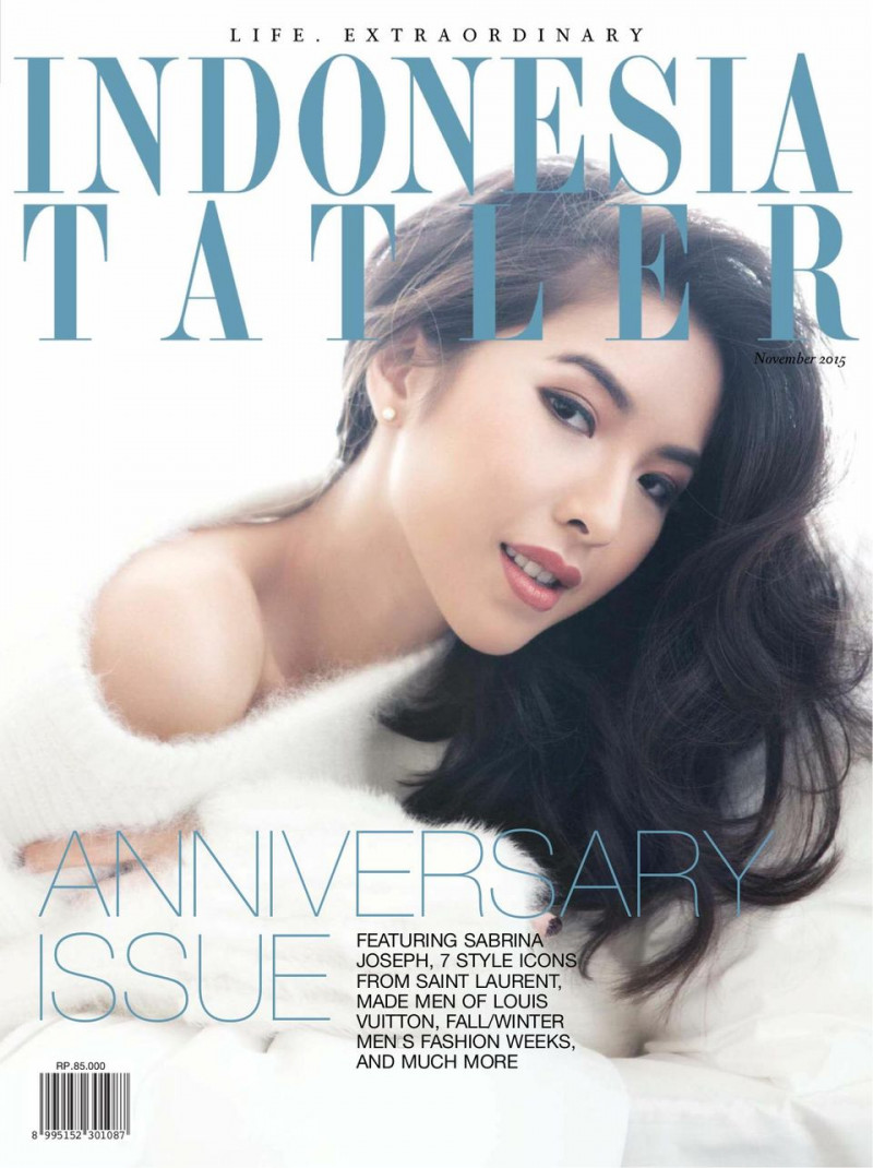 Sabrina Joseph featured on the Indonesia Tatler cover from November 2015