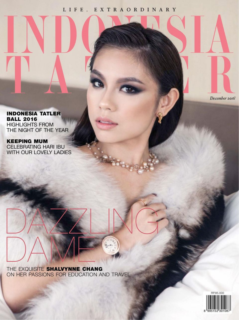 Shalvynne Chang featured on the Indonesia Tatler cover from December 2016