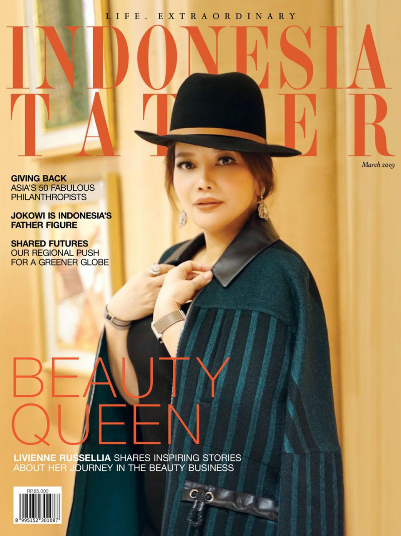 Livienne Russellia featured on the Indonesia Tatler cover from March 2019