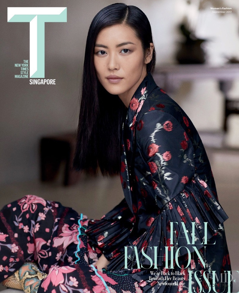 Liu Wen featured on the T Style Singapore cover from September 2017