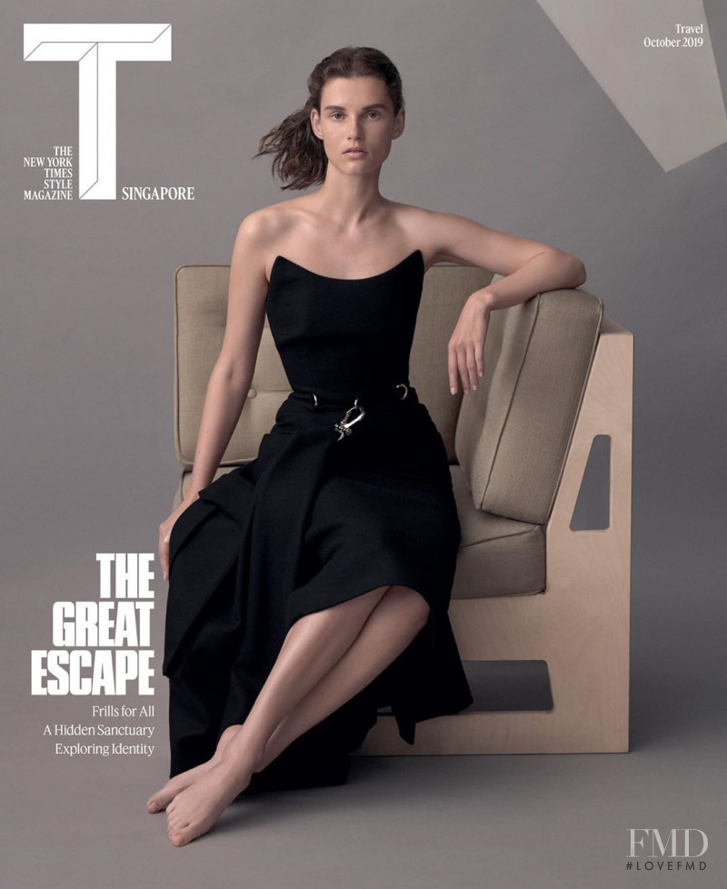 Giedre Dukauskaite featured on the T Style Singapore cover from October 2019