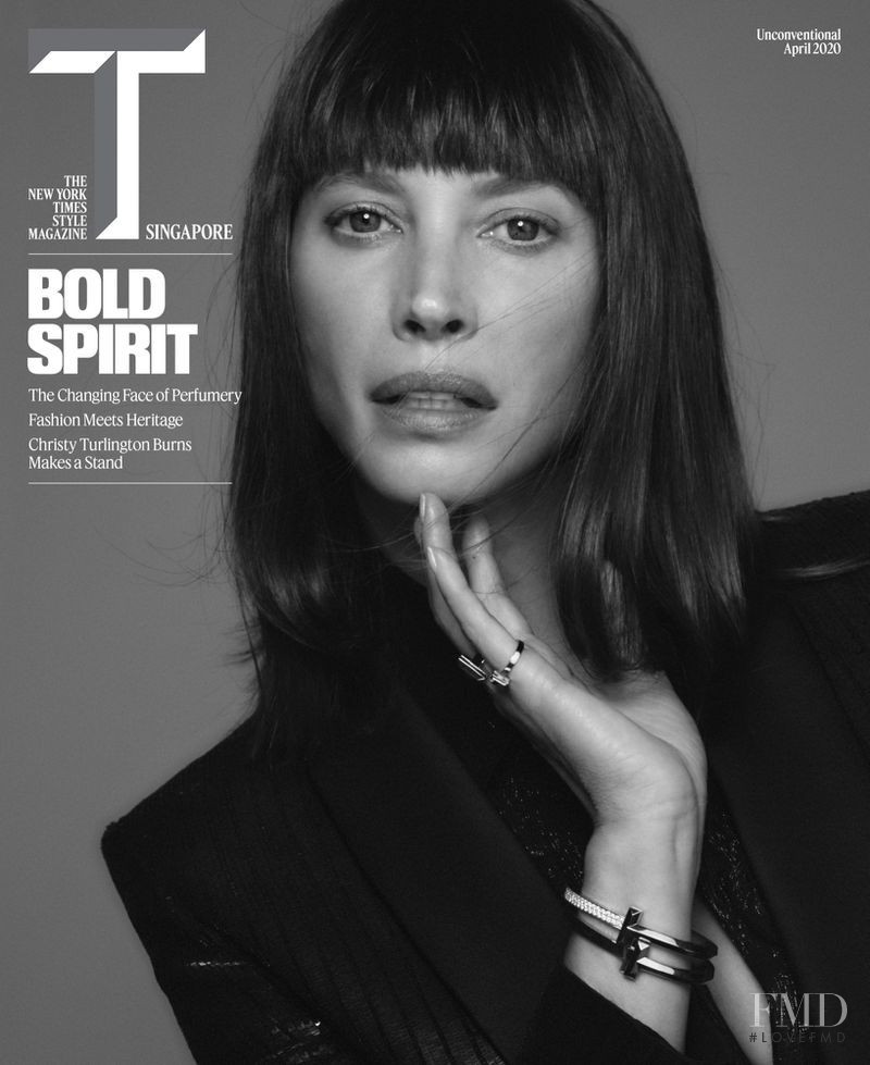 Christy Turlington featured on the T Style Singapore cover from April 2020