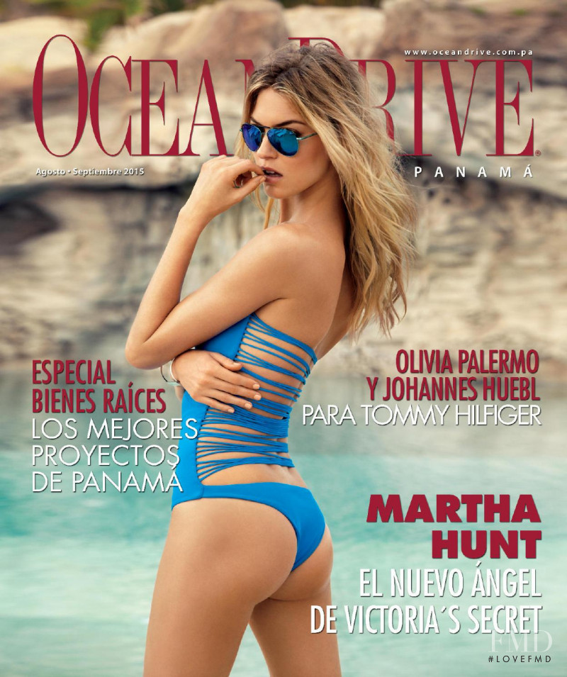 Martha Hunt featured on the Ocean Drive Panama cover from August 2015