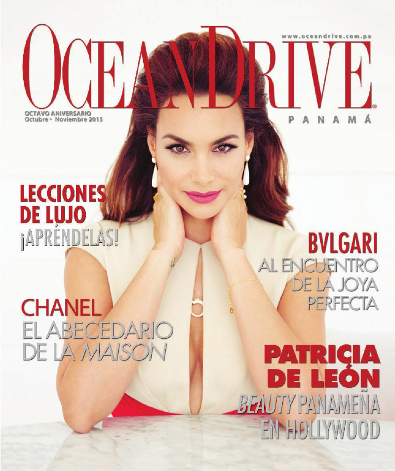 Patricia De Leon featured on the Ocean Drive Panama cover from October 2015