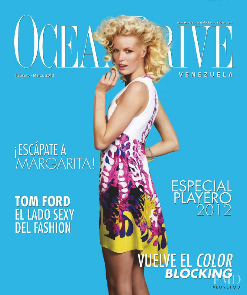 Caroline Winberg featured on the Ocean Drive Venezuela cover from February 2012
