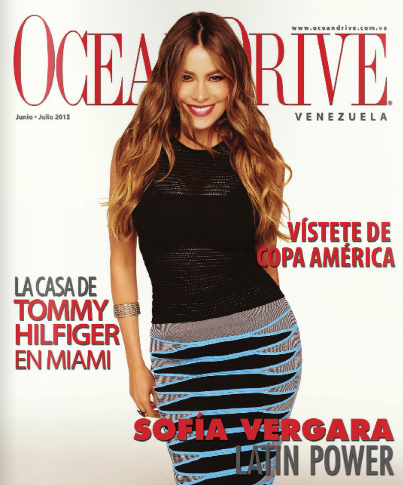 Sofia Vergara featured on the Ocean Drive Venezuela cover from June 2015