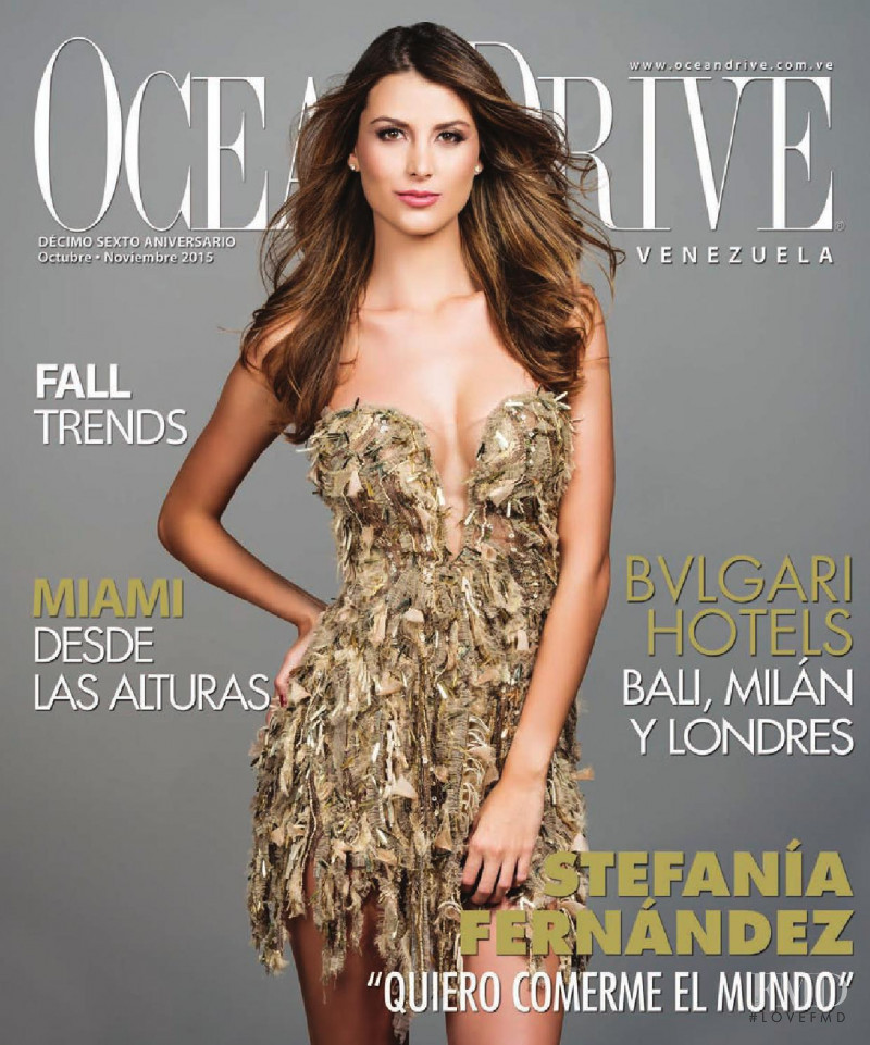 Stefania Fernandez featured on the Ocean Drive Venezuela cover from October 2015