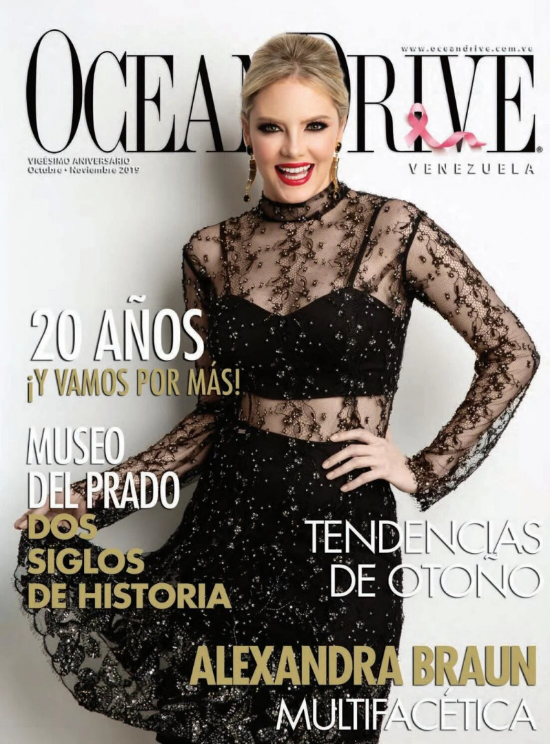 Alexandra Braun featured on the Ocean Drive Venezuela cover from October 2019