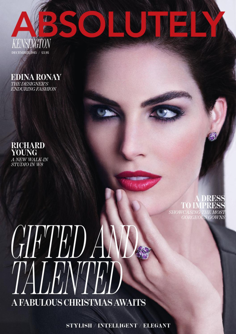 Hilary Rhoda featured on the Absolutely cover from December 2015