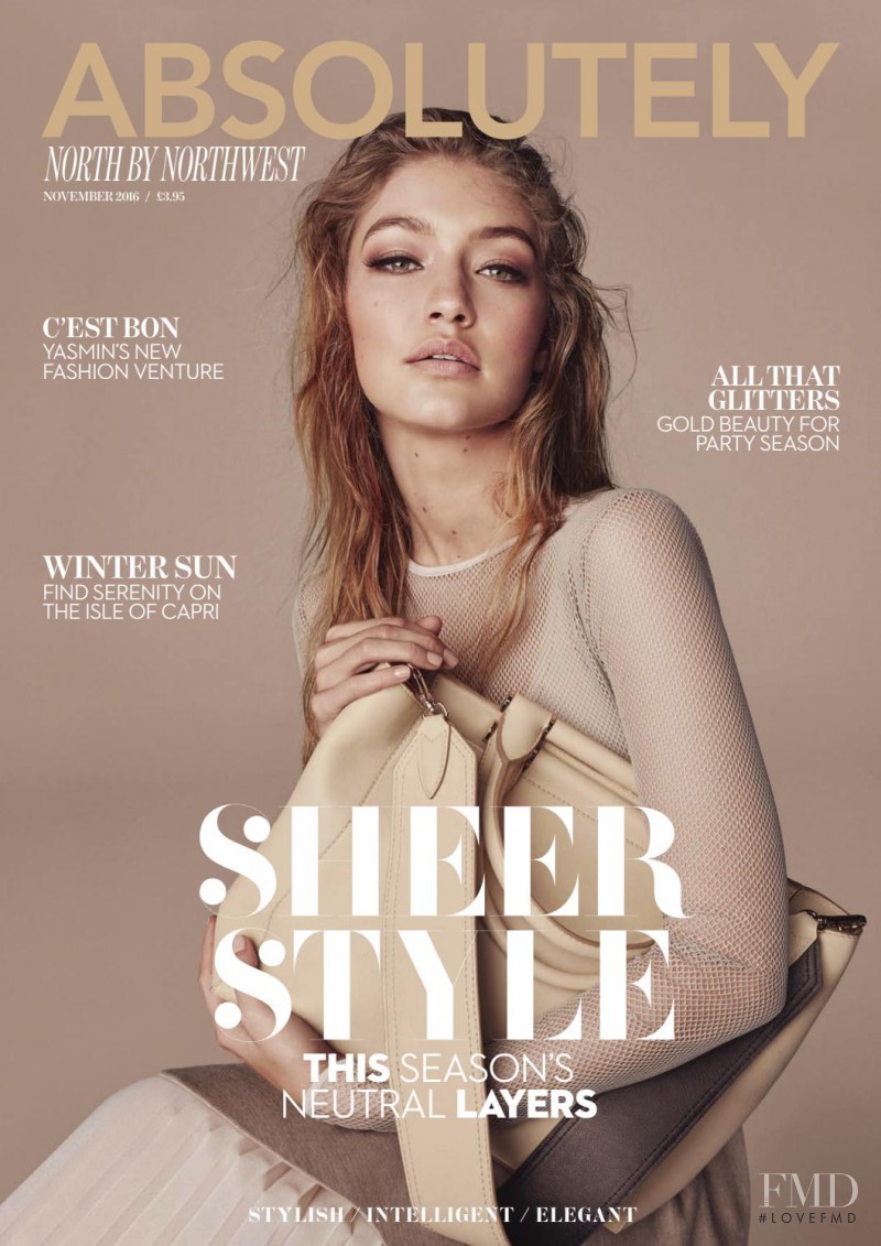 Gigi Hadid featured on the Absolutely cover from November 2016