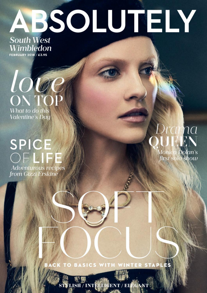 Ginta Lapina featured on the Absolutely cover from February 2018