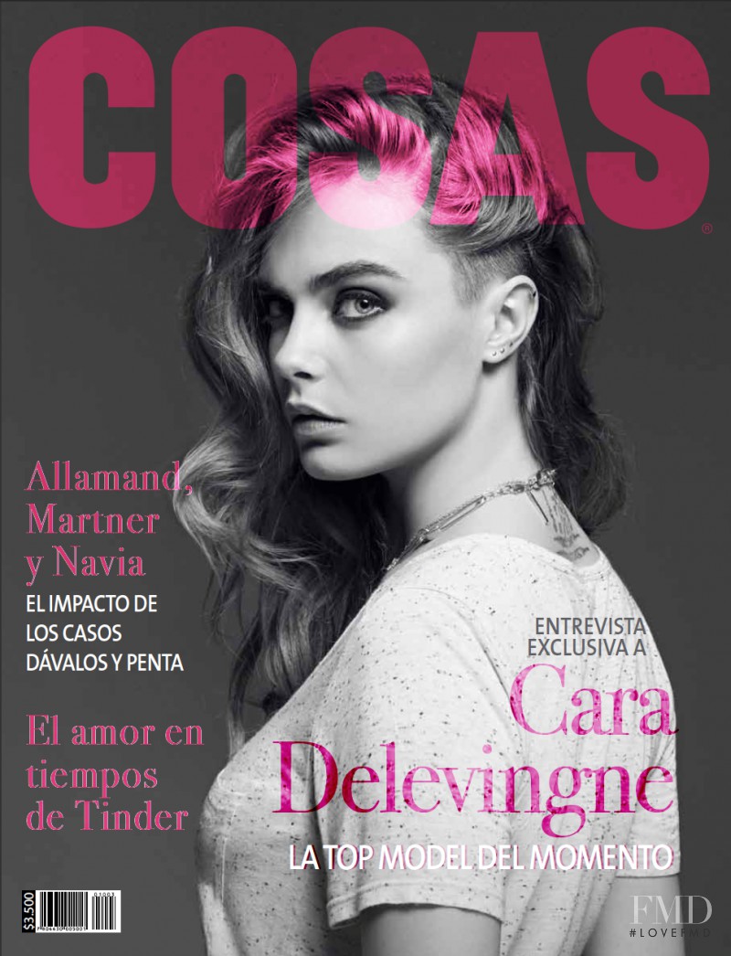 Cara Delevingne featured on the Cosas Chile cover from March 2015