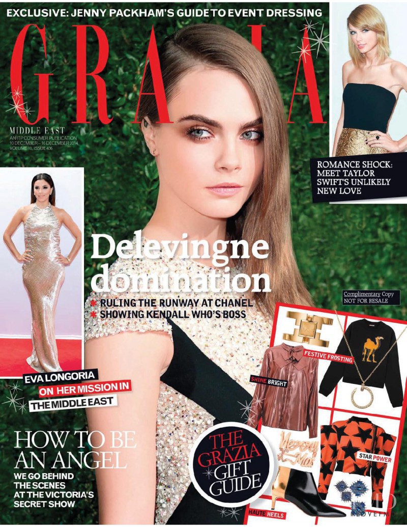 Cara Delevingne featured on the Grazia Middle East cover from December 2014