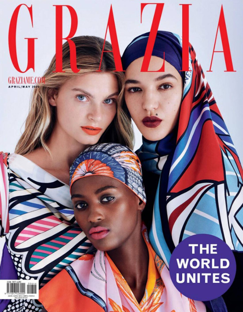 Paulina Paprocka, Kristine Angeshi, Feriel Moulai featured on the Grazia Middle East cover from April 2020