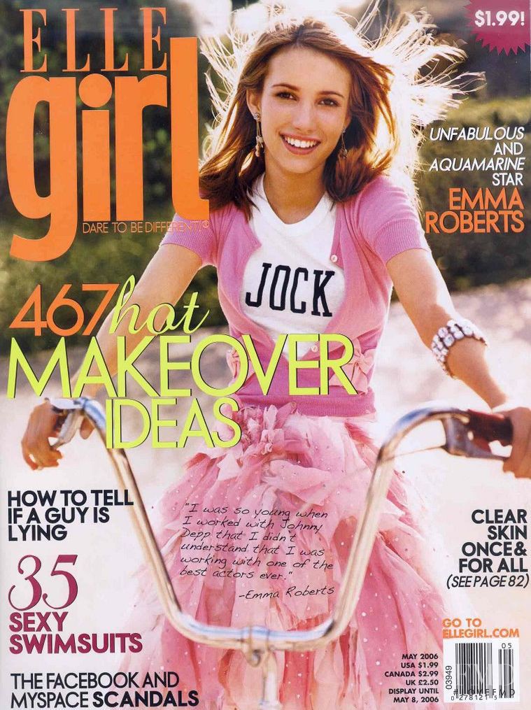 Emma Roberts featured on the Elle Girl USA cover from May 2006