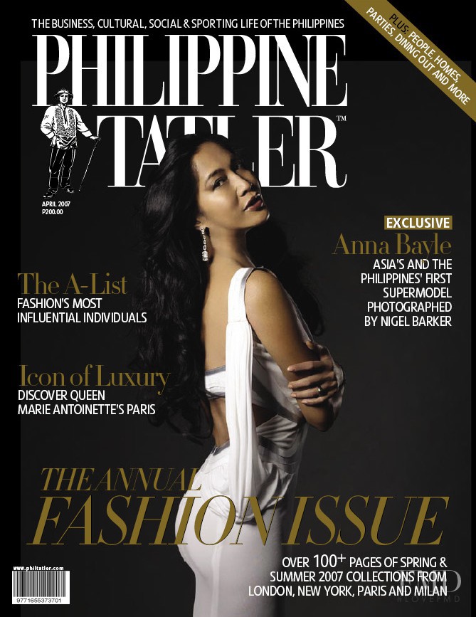 Anna Bayle featured on the Philippine Tatler cover from April 2007