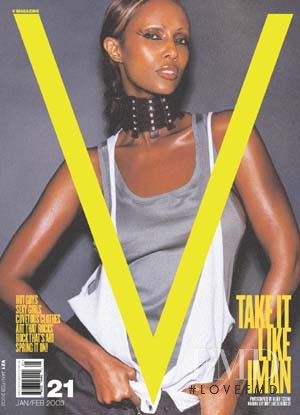 Iman Abdulmajid featured on the V Magazine cover from January 2000