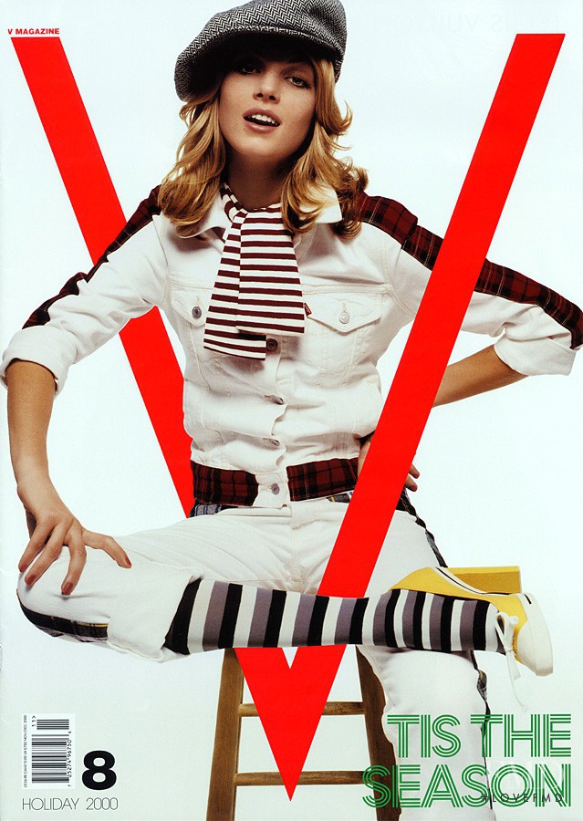 Angela Lindvall featured on the V Magazine cover from November 2000