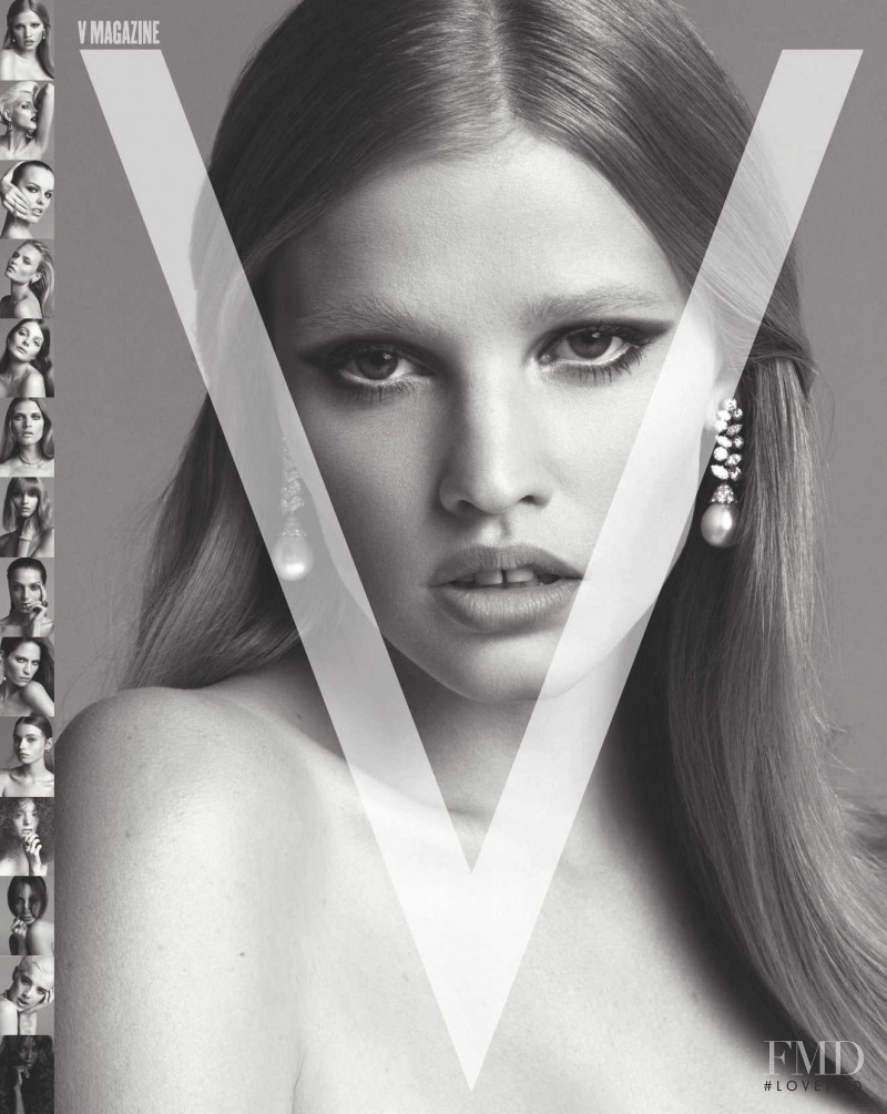 Lara Stone featured on the V Magazine cover from September 2008