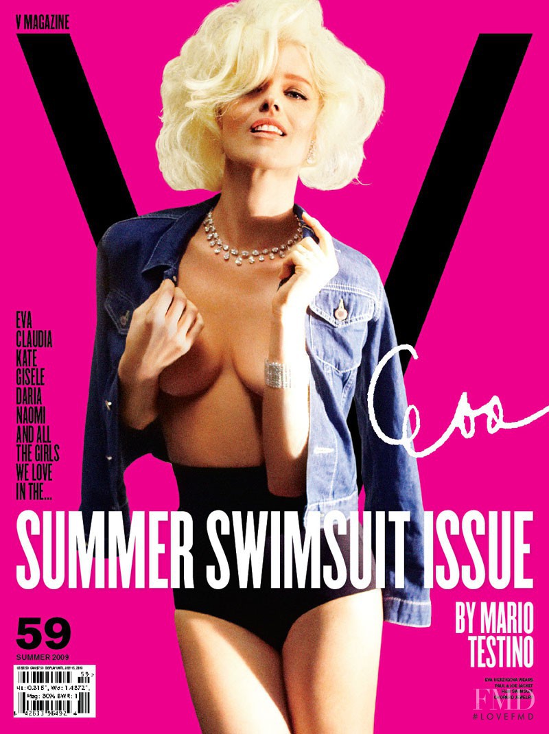 Eva Herzigova featured on the V Magazine cover from June 2009