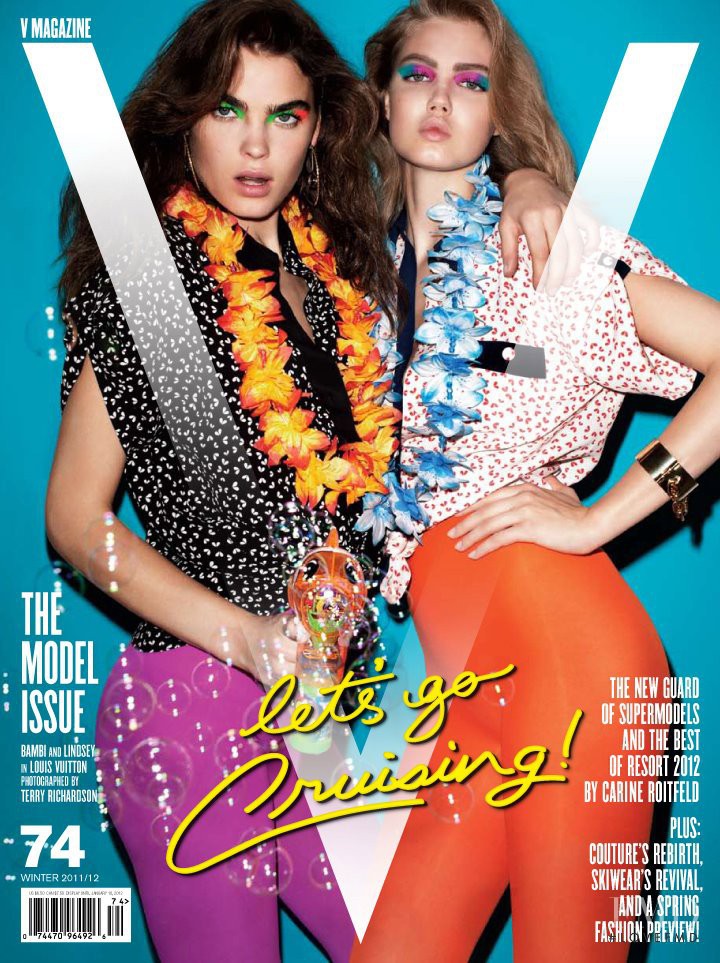 Lindsey Wixson, Bambi Northwood-Blyth featured on the V Magazine cover from December 2011