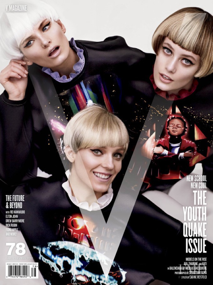 Ava Smith, Thairine García, Kati Nescher featured on the V Magazine cover from July 2012
