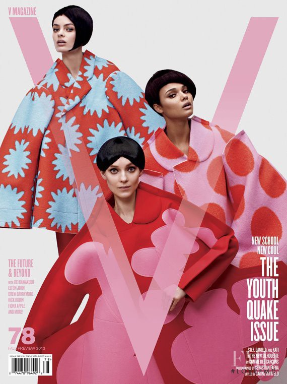 Stef van der Laan, Kati Nescher, Daniela Braga featured on the V Magazine cover from July 2012