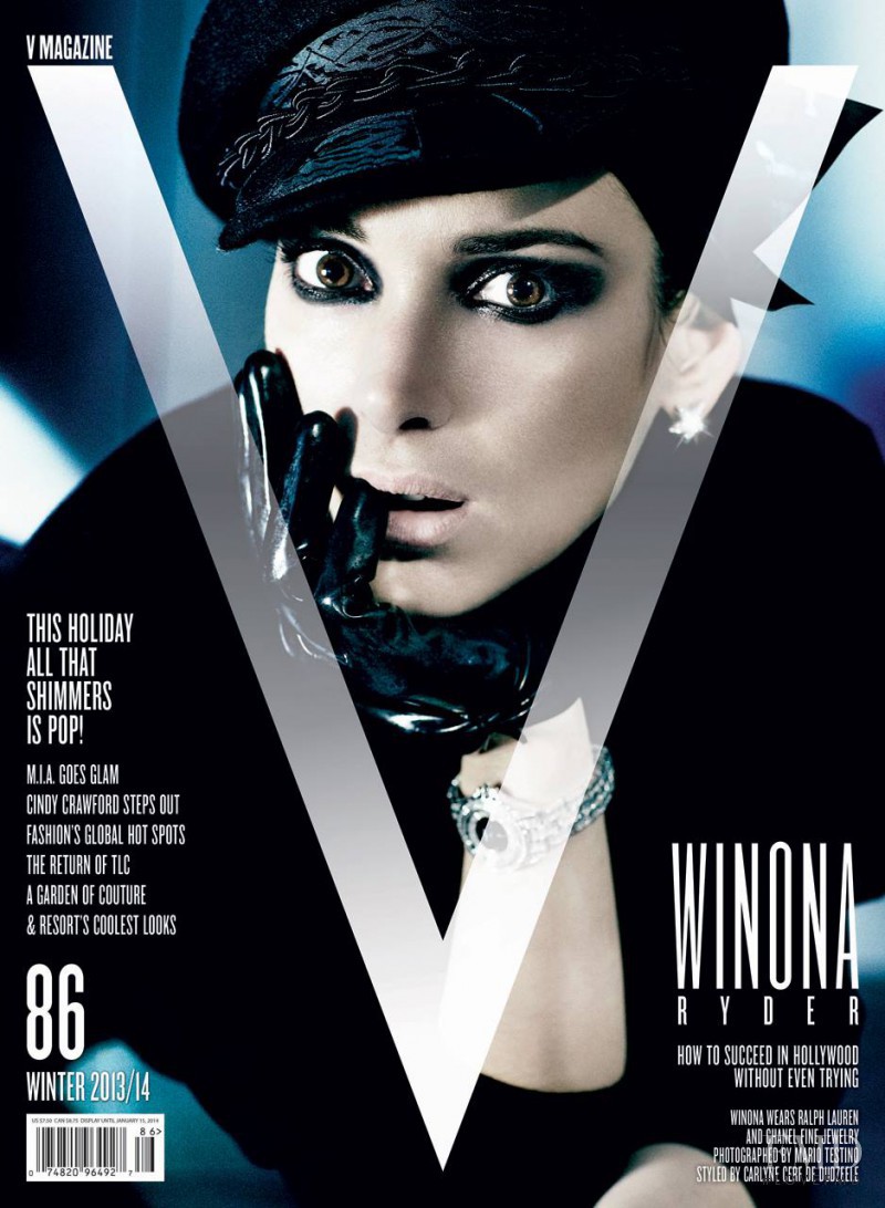 Winona Ryder featured on the V Magazine cover from November 2013
