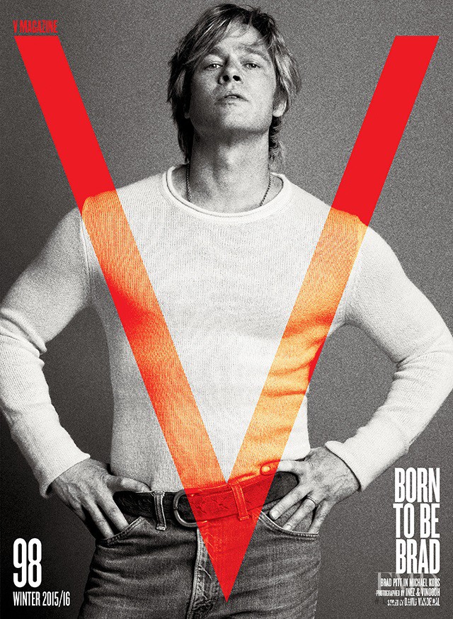 Brad Pitt featured on the V Magazine cover from November 2015