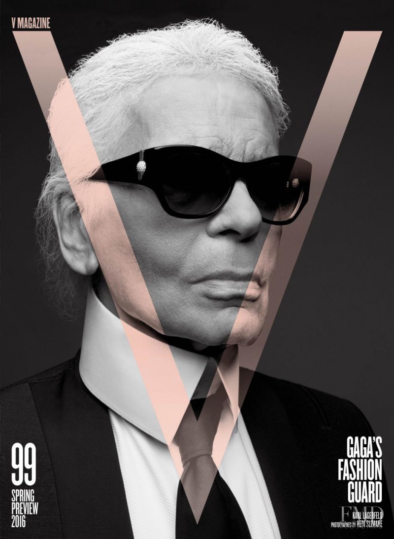 Karl Lagerfeld featured on the V Magazine cover from February 2016