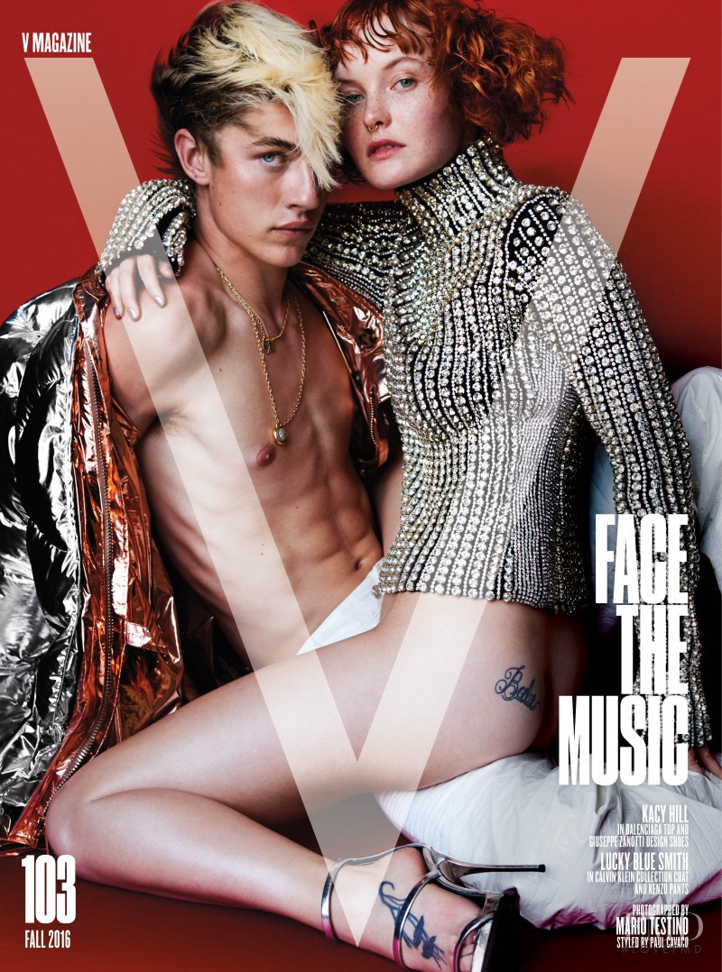 Lucky Blue Smith & Kacy Hill featured on the V Magazine cover from September 2016