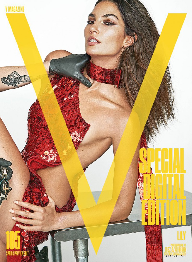Lily Aldridge featured on the V Magazine cover from January 2017