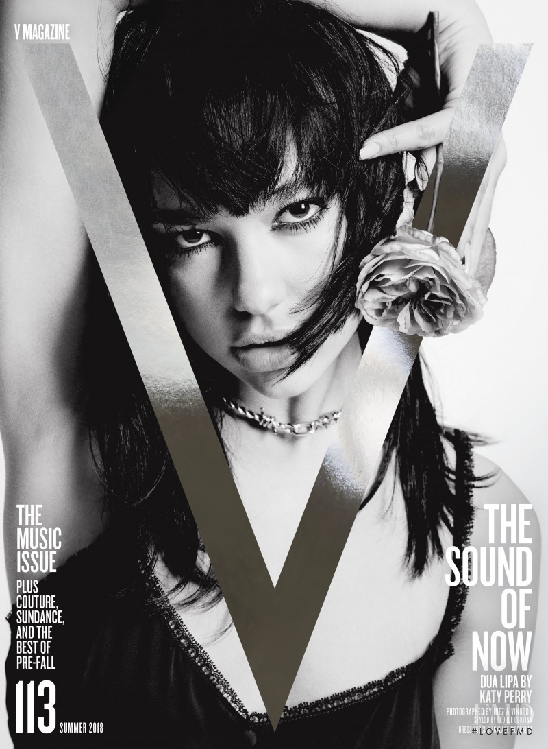Dua Lipa featured on the V Magazine cover from May 2018