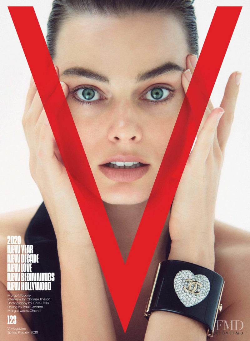 Margot Robbie featured on the V Magazine cover from January 2020