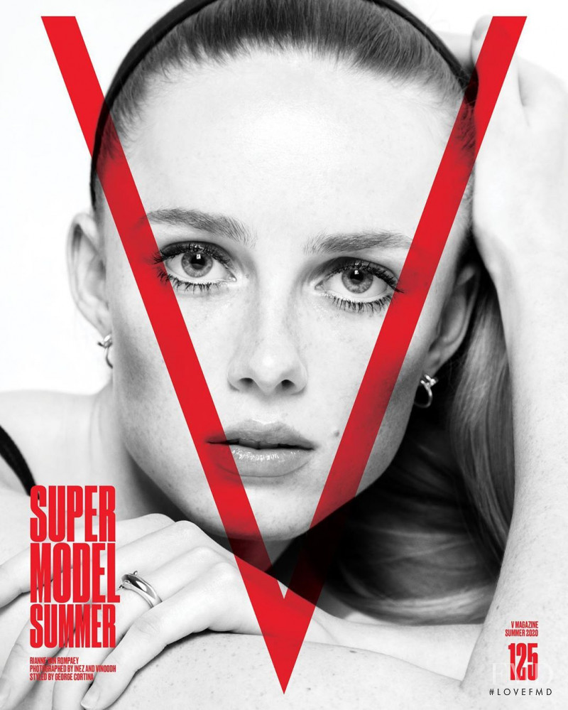 Rianne Van Rompaey featured on the V Magazine cover from May 2020