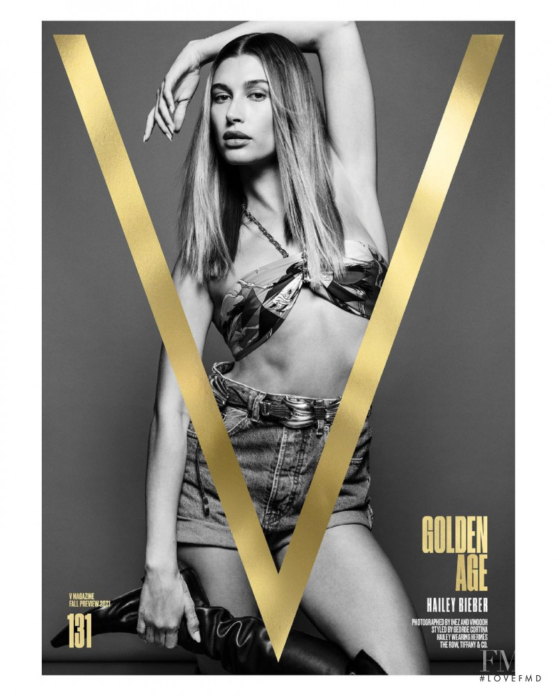 Hailey Baldwin Bieber featured on the V Magazine cover from July 2021