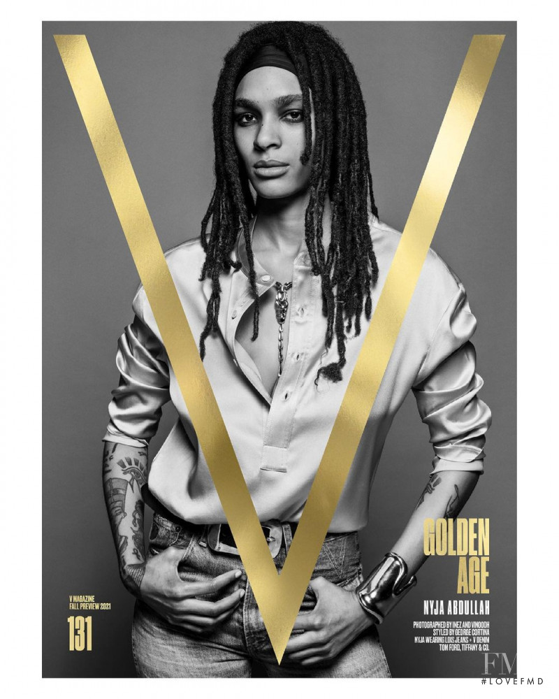 Nyja Abdullah featured on the V Magazine cover from July 2021