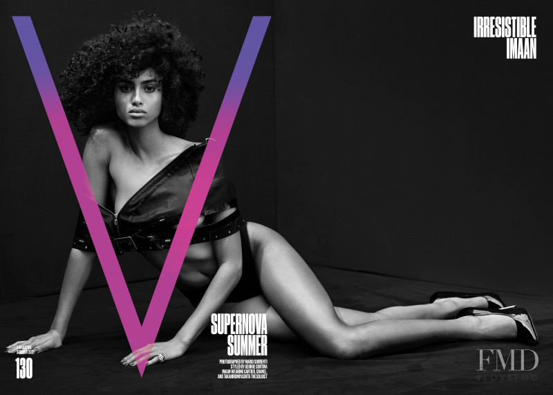 Imaan Hammam featured on the V Magazine cover from June 2021