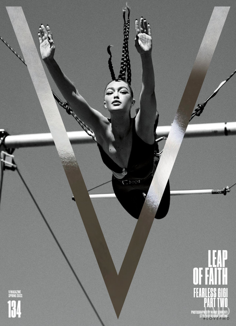 Gigi Hadid featured on the V Magazine cover from January 2022