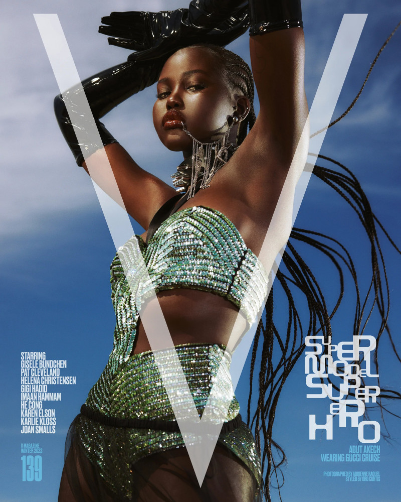 Adut Akech Bior featured on the V Magazine cover from November 2022