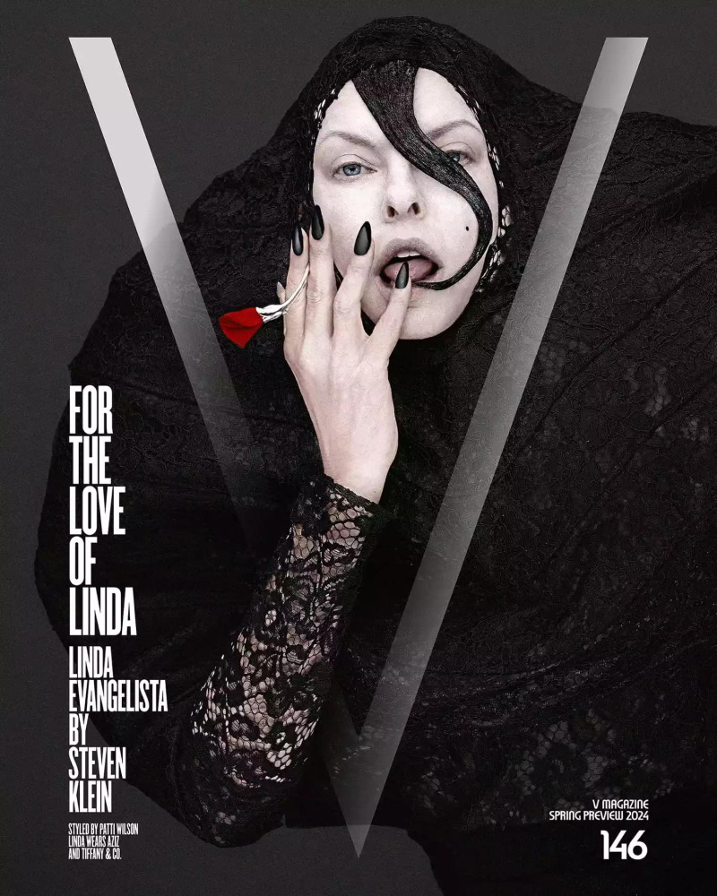 Linda Evangelista featured on the V Magazine cover from January 2024