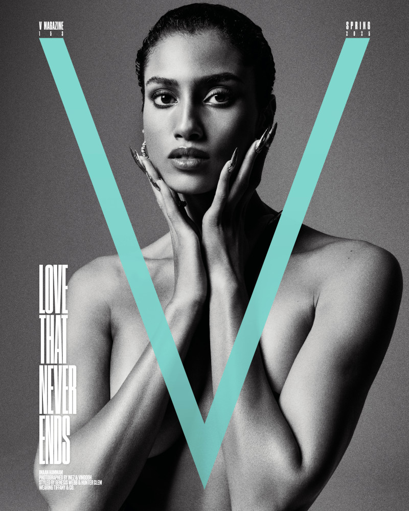 Imaan Hammam featured on the V Magazine cover from March 2025