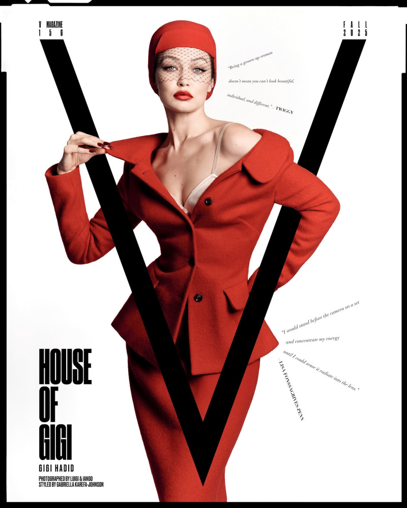 Gigi Hadid featured on the V Magazine cover from September 2025