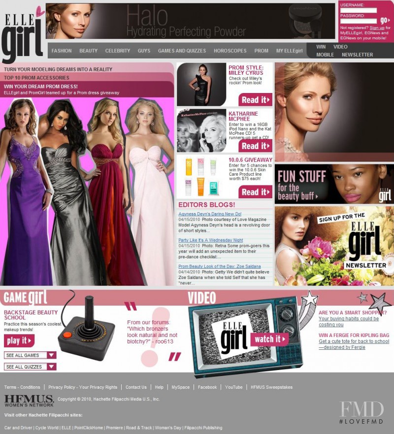  featured on the ElleGirl.com cover from April 2010