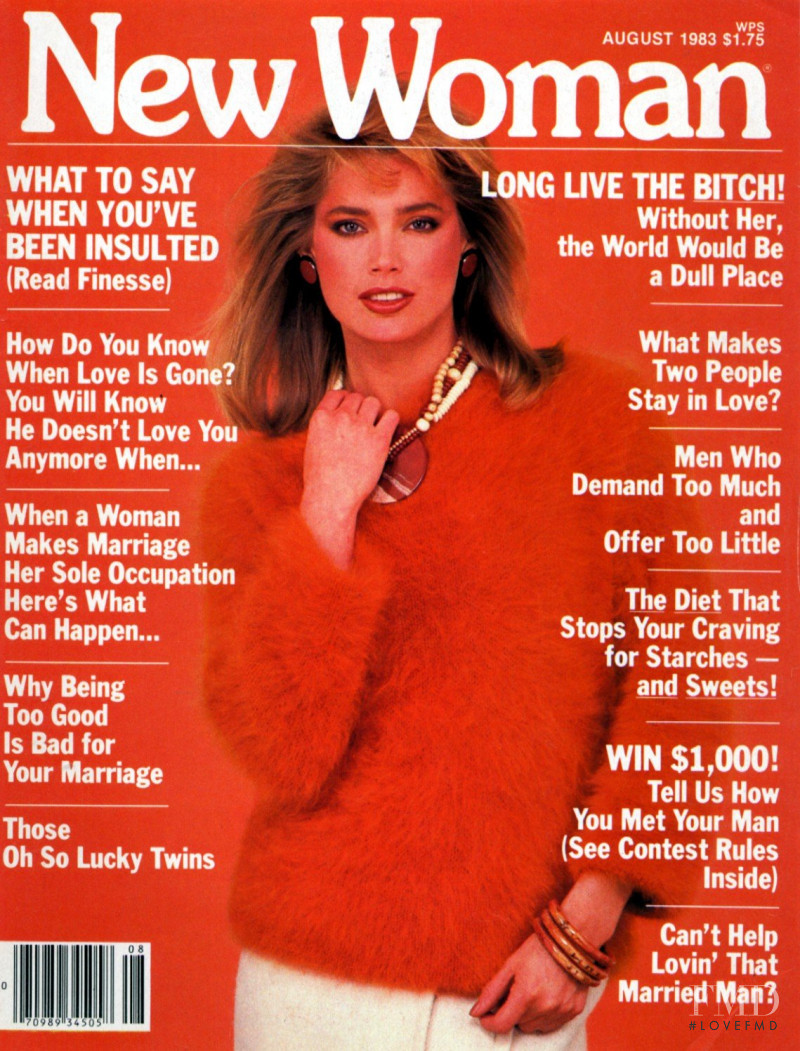 Kelly Emberg featured on the New Woman cover from August 1983