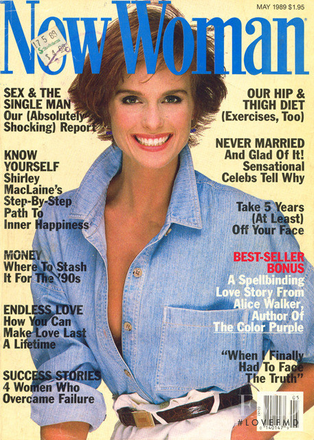 Jacki Adams featured on the New Woman cover from May 1989