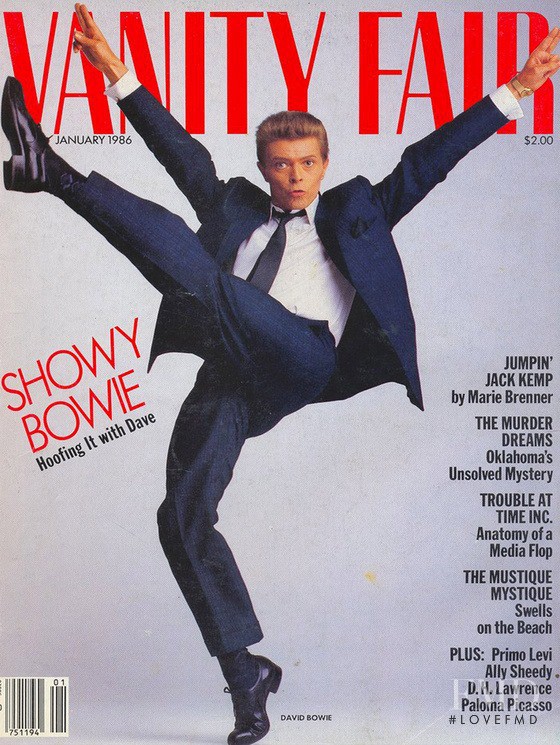 David Bowie featured on the Vanity Fair USA cover from January 1986